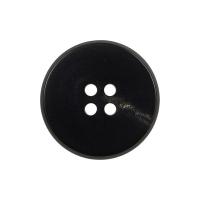 Ox Horn  Button, black, 25mm 