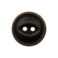 Ox Horn  Button, Round, gold color plated black 
