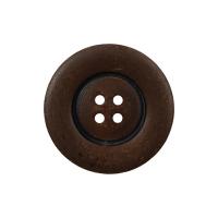 Ox Horn  Button, Round black 