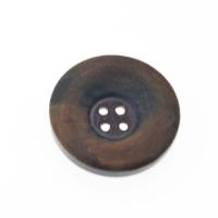 Ox Horn  Button, Round coffee color 