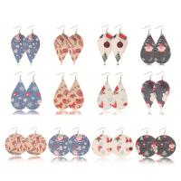 Christmas Earrings, PU Leather, fashion jewelry & for woman 55mm 