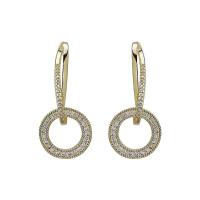 Zinc Alloy Rhinestone Drop Earring, gold color plated, for woman & with rhinestone 