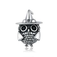 Halloween Jewelry Bead, 925 Sterling Silver, silver color plated, DIY & enamel 