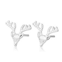 Sterling Silver Stud Earring, 925 Sterling Silver, silver color plated, for woman, 14mm 