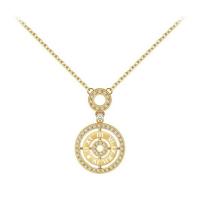 Cubic Zircon Micro Pave Brass Necklace, gold color plated, for woman, 19mm .71 Inch 