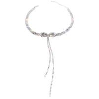 Fashion Choker Necklace, Zinc Alloy, for woman & with rhinestone, 120mm Inch 