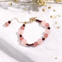 Quartz Bracelets, with Brass, Round, polished, fashion jewelry & for woman, mixed colors, 190mm 