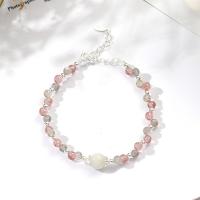 Quartz Bracelets, with Brass, Round, plated, fashion jewelry & for woman, pink, 190mm 
