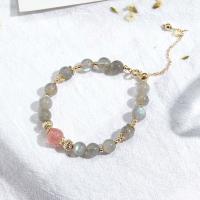 Quartz Bracelets, with Brass, Round, gold color plated, fashion jewelry & for woman, grey, 190*6*8mm 