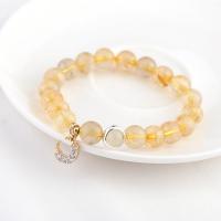 Rutilated Quartz Bracelet, Round, plated, fashion jewelry & for woman, white, 170*8mm 