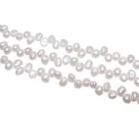 Potato Cultured Freshwater Pearl Beads, natural, white, 7-8mm,13*8cm Approx 0.8mm Approx 15.2 Inch 