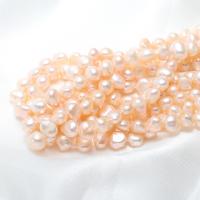 Baroque Cultured Freshwater Pearl Beads, Nuggets, natural, pink, 7-8mm,10*7cm Approx 0.8mm Approx 15 Inch 