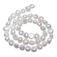 Perles nacres baroques de culture d'eau douce , perle d'eau douce cultivée, pepite, naturel, blanc, 8-9mm,13*8cm Environ 0.8mm .3 pouce, Vendu par brin