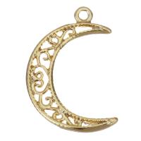 Brass Jewelry Pendants, Moon, gold color plated, hollow Approx 1mm 