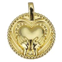 Brass Jewelry Pendants, Round, gold color plated Approx 2.5mm 