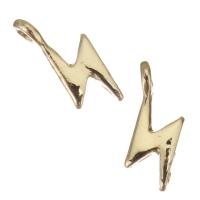 Brass Jewelry Pendants, Lightning Symbol, gold color plated Approx 1.5mm 