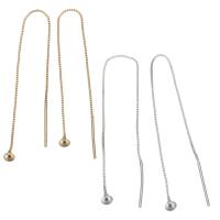 Brass Thread Through Earrings, plated, fashion jewelry & for woman 90mm 0.5mm 