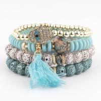 Bodhi Multilayer Bracelets, with Alloy & Acrylic, plated, Unisex 180mm 