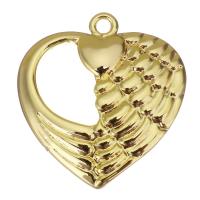Латунные подвески-сердце, Латунь, Сердце, плакирован золотом, отверстие отверстие:Приблизительно 1.5mm, продается PC