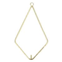 Brass Pendant Findings, Rhombus, gold color plated 1mm Approx 2mm 
