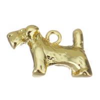 Латунные Подвески в форме животного, Латунь, Собака, плакирован золотом отверстие:Приблизительно 1.5mm, продается PC