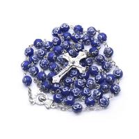 Rosary Necklace, Plastic, with Zinc Alloy, Cross, durable, 16cm,40cm,56cm,2.2*3.8CM,8mm 