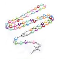 Rosary Necklace, Plastic, fashion jewelry & Unisex, 16cm,39cm,55cm,2.1*4cm,8MM 
