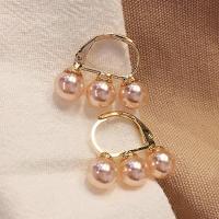Zinc Alloy Leverback Earring, gold color plated, for woman, Champagne 