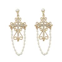 Zinc Alloy Rhinestone Drop Earring, plated, for woman & with rhinestone 