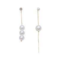 Zinc Alloy Rhinestone Drop Earring, gold color plated, for woman & with rhinestone, white 