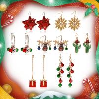 Pendientes de Navidad, aleación de zinc, Diseño de Navidad & Joyería & diferentes estilos para la opción, más colores para la opción, Vendido por Par