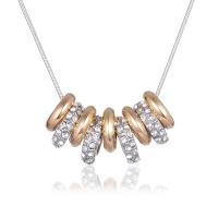 Cubic Zircon Micro Pave Brass Necklace, with Cubic Zirconia, Donut, plated, fashion jewelry & for woman & with cubic zirconia 11*35mm 