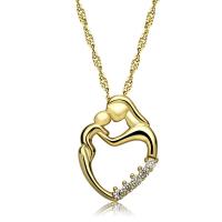 Cubic Zircon Micro Pave Brass Necklace, with Cubic Zirconia, Heart, plated, fashion jewelry & for woman & with cubic zirconia 23*18*450+50mm 