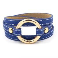 PU Leather Cord Bracelets, with Zinc Alloy, KC gold color plated, dyed & Unisex 