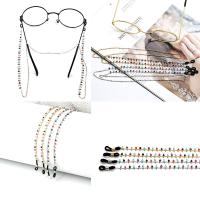 Zinc Alloy Glasses Chain, with Plastic Pearl, durable & anti-skidding & for woman .55 Inch 