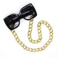 Acryl Brillenkette, nachhaltiges & Anti-Skidding & für Frau, Goldfarbe, 700x25x17mm, Länge:27.55 ZollInch, verkauft von Strang