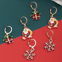 Boucles d'oreilles de Noël, alliage de zinc, Placage, trois pièces & pour femme, plus de couleurs à choisir, Vendu par fixé