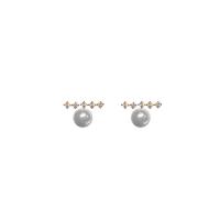 Zinc alliage strass Stud Earring, alliage de zinc, Placage de couleur d'or, pour femme & avec strass Vendu par paire