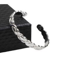 Messing Manschette Armband, Modeschmuck, Silberfarbe, 170X8MM, verkauft von Strang