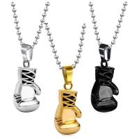 Stainless Steel Jewelry Necklace, Boxing Glove, plated & fashion jewelry & Unisex 30*16mm 