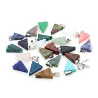 Joyas de piedras preciosas colgante, Triángulo, pulido, Bricolaje & diferentes materiales para la opción, más colores para la opción, 15x25mm, Vendido por UD