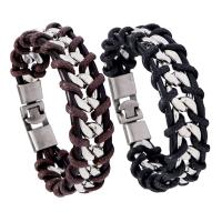 Men Bracelet, Zinc Alloy, with waxed cord, plated, fashion jewelry & for man 