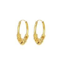 Alliage de cuivre Huggie Anneau d'oreille, Placage de couleur d'or, pour femme, 20mm, Vendu par PC