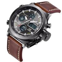 Men Wrist Watch, Zinc Alloy, with Microfiber PU, plated & for man 15*22*240mm 