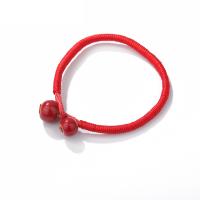 Fashion Create Wax Cord Bracelets, Porcelain, with Wax Cord, Donut, handmade, fashion jewelry & braided & for woman, red, 184*11mm 