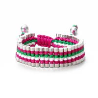 Fashion Create Wax Cord Bracelets, Zinc Alloy, with Wax Cord, Column, handmade, Adjustable & DIY 12mm 