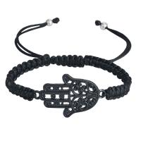 Fashion Zinc Alloy Bracelets, with Wax Cord, Hand, plated & Adjustable 24*38mm 