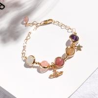 Quartz Bracelets, with Brass, Round, plated, fashion jewelry & for woman, multi-colored, 195mm 