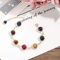 Quartz Bracelets, with Brass, Round, 18K gold plated, fashion jewelry & for woman, multi-colored, 150+50mm 