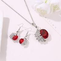 Fashion Zinc Alloy Jewelry Sets, earring & necklace, with Gemstone, Peacock, plated, 2 pieces & fashion jewelry & for woman & with rhinestone 480*45mm 